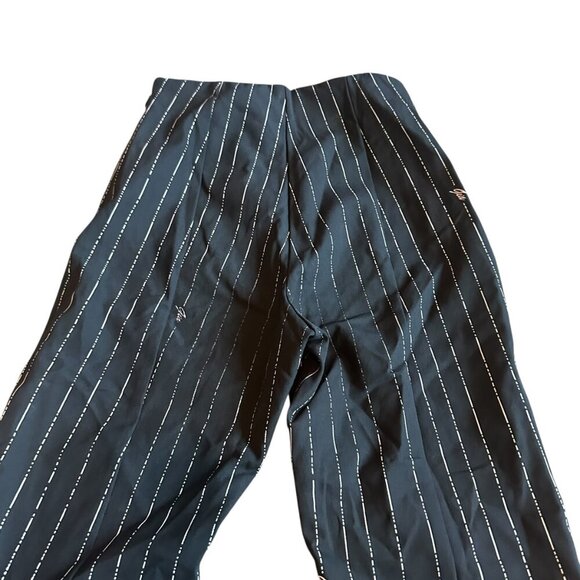 I.AM.GIA Dominique Black Pinstripe Logo Pants Stretch Straight Fit Size XS - Picture 9 of 12